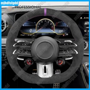 Custom Alcantara Car Steering Wheel Cover for Mercedes-Benz AMG GT E53 E63 - Picture 1 of 9