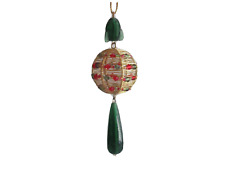 Vtg Christmas Tree Ornament Glass dangle Bead Rocket Wire Ball Orb Planet MCM 5"