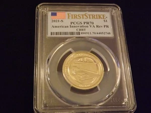 2021-S $1 American Innovation REVERSE PROOF First Strike PCGS PR 70 DCAM - Picture 1 of 2