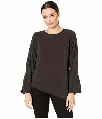 Blusa Kenneth Cole Feminina New York Manga Sino Assimétrica Preta Clássica Pequena  - Imagem 1 de 4