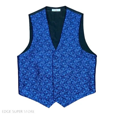 Carrot & Gibbs Blue Button Up Suit Tuxedo Wedding Prom Formal Vest Size Medium - Image 1 of 4