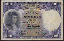 1931 100 Pesetas Spain Vintage Old Paper Money Spanish Banknote Currency F