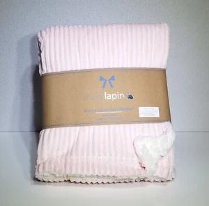 Mon Lapin Girls Pink Ribbed Luxury Velvet Baby Lovey Security Blanket 30x40 NEW - Picture 1 of 3