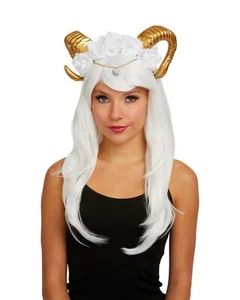 Dreamgirl Gilded Ram Golden Horns Mythical Fantasy Headpiece Costume Accessory - Picture 1 of 3