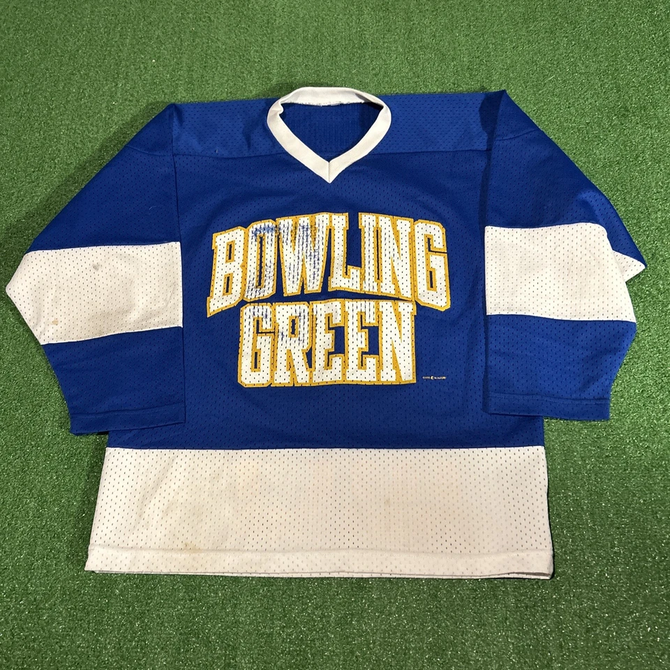 Camiseta deportiva de hockey de colección de los 90 verde boliche de la Universidad Estatal - para hombre pequeña S Foto 1 de 4