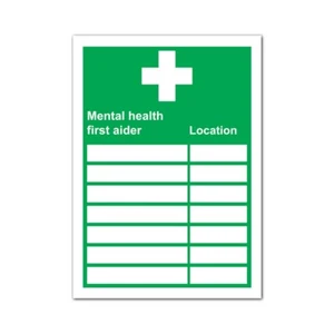 Letrero de localización de primeros auxilios de salud mental - A5 - 148 mm x 210 mm - autoadhesivo - Imagen 1 de 1