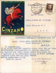 PUBBLICITA' VERMOUTH CINZANO TORINO-AUTORE CAPPIELLO-ASTI-C26-130 - Picture 1 of 1