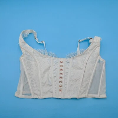 Victoria's Secret Grande Blanco Dream Angels Corsé Fairycore Cottagecore Lencería Foto 1 de 4