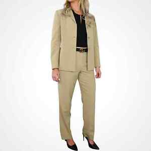 Petite Sophisticate Beige Pantsuit Size 2 Blazer and Dress Pants Business Suit