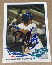 Brandon Montgomery SIGNED 2016 Ogden Raptors Card RC Auto Los Angeles Dodgers