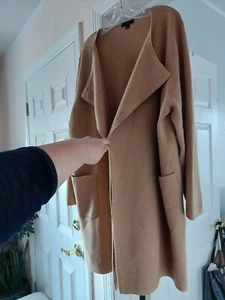 J. Crew Sophie Tan Blazer Jacket Sweater Plus Size 2X Open Front 30%Merino Wool - Picture 1 of 21