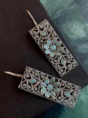 Black Polish Antique Vintage look Earring - Image 1 of 2