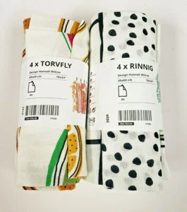 2  X  Combo IKEA RINNIG/TORVFLY Dish Towel Set of Patterned Cotton 18"x24" - Picture 1 of 5
