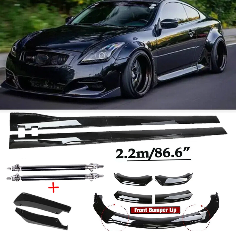 For Infiniti G37 G35 Coupe Front Bumper Spoiler Body Kit /Side Skirt Gloss Foto 1 de 4