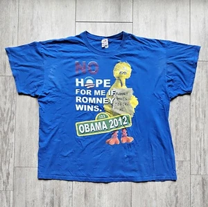 Vintage Barack Obama 2012 T-Shirt Mens 3XL Blue Big Bird Mitt Romney Rare - Picture 1 of 10