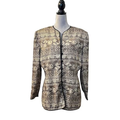 Adrianna Papell Women's Floral Blazer Size 16 Multicolor Long Sleeve Formal - Image 1 of 4