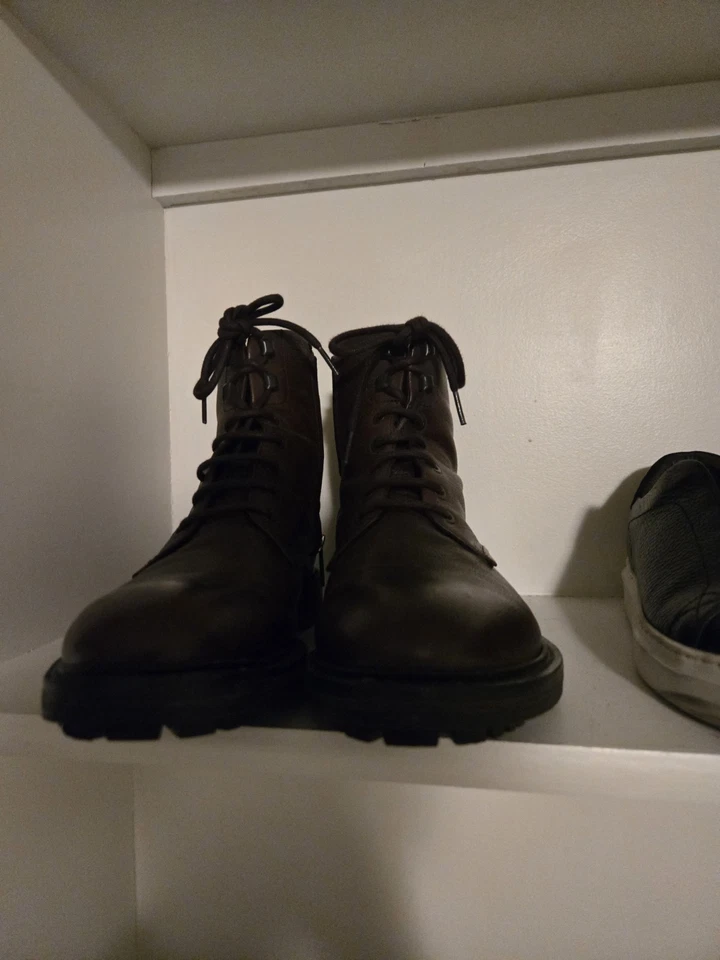 Auténtica bota de cuero Boss para hombre talla 9,5 UK y 10,5 US marrón bota de lujo Foto 1 de 4