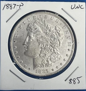 1887 $1 Morgan Silver Dollar in Choice UNC Condition - Picture 1 of 7