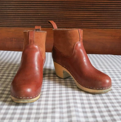 Botas suecas Hasbeens com zíper forrado em shearling Emy marrom UE 36 - Imagem 1 de 4