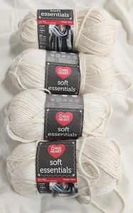 Red Heart Soft Yarn LOT OF 4 Skeins in CREAM 5 oz worsted Acrylic NWT - Picture 1 of 2