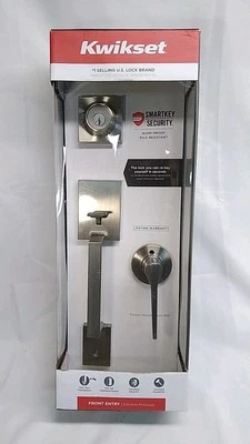 Ручка входной двери Kwikset Amador матовый никель ручка Rose Hollis и засов  - Изображение 1 из 4