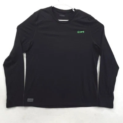 Рубашка мужская Janji большая черная повторяющаяся мериносовая с длинным рукавом беговая шерстяная топ спортивная - Изображение 1 из 4