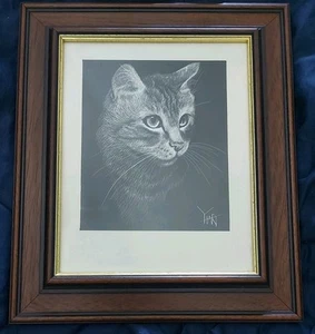 Vintage Cat Scratch Board Art Print by Hart. - Picture 1 of 4