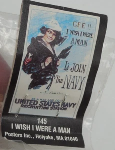 DF8 Gee!! Póster de reclutamiento de la Primera Guerra Mundial I WISH I WERE A MAN 23x35 - Imagen 1 de 3
