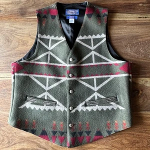Vintage Pendleton High Grade Western Wear Southwestern Wool Vest Mens 42 USA - Picture 1 of 8