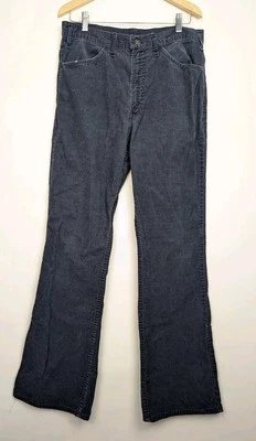 Pantalones de mezclilla Levis 646 años 70 de colección azul marino oscuro pana llamaradas campana 34x34 garra Foto 1 de 4