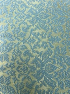 Vintage 50s Sears Satin Floral Brocade Throw Pillow Blue Gold Hollywood Regency - Picture 1 of 9