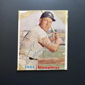 Enos Slaughter Signed 1957 Topps Card - Trimmed - Picture 1 of 2