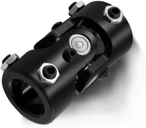 1" Round x Black Steering Universal Joint Single U  - Picture 1 of 7