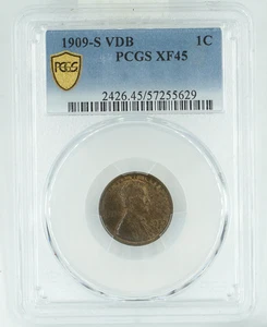 1909-S VDB PCGS XF45 Lincoln Wheat Cent Penny - Picture 1 of 3