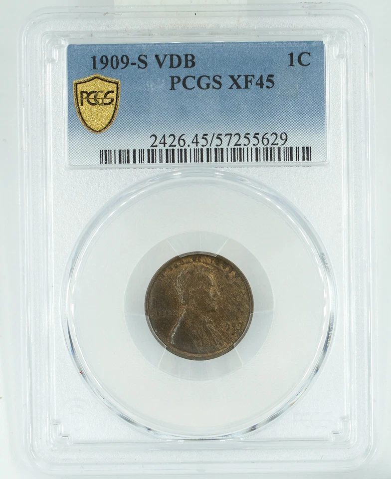 1909-S VDB PCGS XF45 Lincoln Wheat Cent Penny - Image 1 of 3