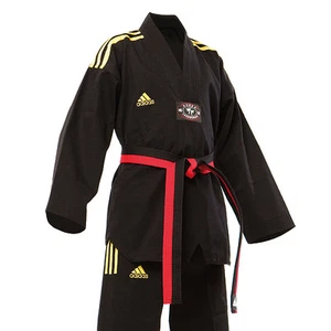 Adidas Champion cuello en V todo negro (rayas amarillas) - Imagen 1 de 1