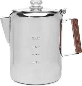 COLETTI Bozeman Stainless Steel Stovetop and Camping Coffee Percolator (12 Cup) - Picture 1 of 7