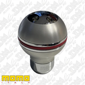 GENUINE Momo Gear Knob Aluminium Red Leather Band - Picture 1 of 1
