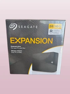 SEAGATE EXPANSION 3.0 DESKTOP EXTERNAL HARD DRIVE BLACK STKP24000400 24 TB USB - Picture 1 of 5
