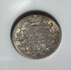 1899 Canada Five Cents Silver - NGC AU 58 - Picture 1 of 3