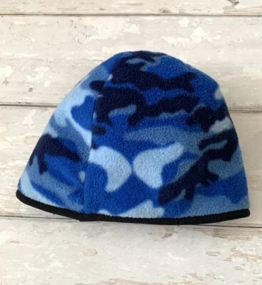 GapKids Reversible Beanie Boys Navy Blue & Camo Prints Fits Toddler 3-6yrs - Image 1 of 4