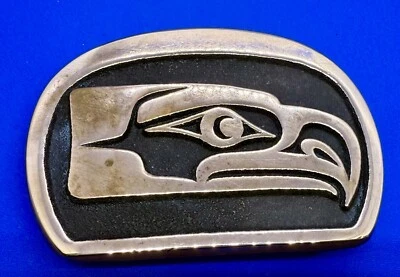 Seahawk Totem Work Solid Bronze Belt Buckle by Harmony Metals - Image 1 of 4