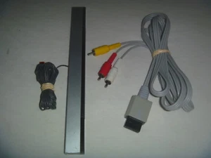Official OEM Nintendo Wii Composite AV Cables + Wired Sensor Bar RVL-009 RVL-014 - Picture 1 of 1
