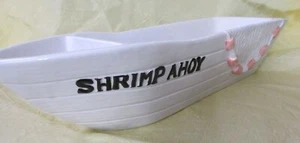 Lillian Vernon shrimp ahoy sushi BOAT ceramic serving tray canoe dory 14.5" food - Picture 1 of 10