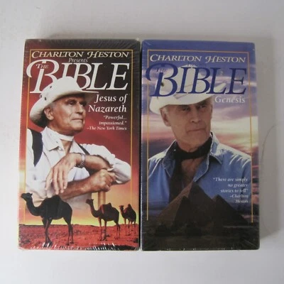 Charlton Heston Presents the Bible - Genesis and Jesus of Nazareth VHS Sealed - Image 1 of 4