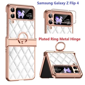 Leather Ring Holder Case For Samsung Galaxy Z Flip4 5 Z Flip3 ShockProof Cover - Picture 1 of 23