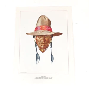 Blackfeet Indians of Glacier National Park Winold Reiss estampado hombre corto guerrero - Imagen 1 de 6