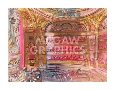 The Opera Paris início de 1930, Raoul Dufy, pôster impressão arte parede 11" x 14" 2771 - Imagem 1 de 2