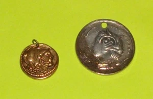FANTASY COIN MEDAL ROMAN MARS PUNIC WAR EAGLE JUPITER PERSEPHONE ATHENS DRACHM - Picture 1 of 5