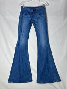 Jeans donna blu True Religion taglia 25 cotone gamba svasata punto spesso - Foto 1 di 18